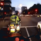 Driver jumping red light gets a surprise