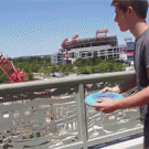 Long flyboard frisbee catch