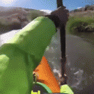 Kayak ride through drainage pipe