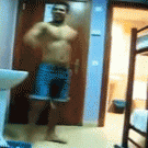 Bathroom dance fail