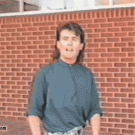 Reporter with a mullet hits pole