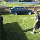 4 guys through spinning hoop trick