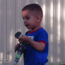 Kid vs. water hose