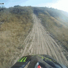 Dirt biker lands on woman