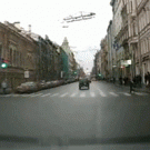 Kid crossing the street on red light