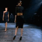 High heels on catwalk fail