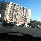 Car flips over after catching trolley lines