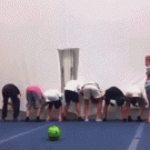 Kid gets hit with the ball in the face