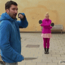 Knife ping pong trick shot