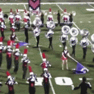Seven tuba pileup during half-time show