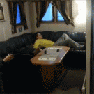 Fishermen inside a boat