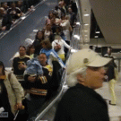 Woman takes wrong escalator