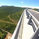 Base jumping off moving van