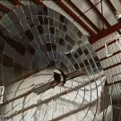 Solar power melts steel plate