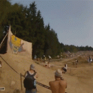 Bike race wallride overtake