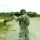 Shockwave created by a rocket launcher being fired