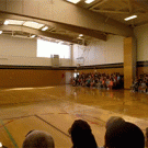 Whale makes spash in gym