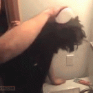 Setting dude's hair ob fire