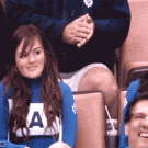 Cheerleaders on kiss cam