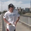 Incredible speed boat frisbee catch