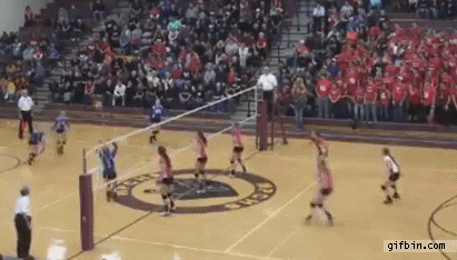 Volleyball spike knocks out two people Volleyball spike knocks out two people