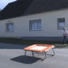 Kids trampoline stunt causes accident