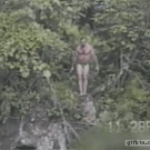 Cliff jump fail