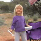 Girl misses seat by far