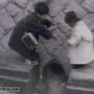 Chinese brother helps little sister over gap