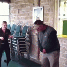 Girl kicking hat off head fail