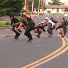 Skater group wipeout