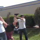 Breaking a neon tube