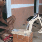 Home-made excavator with syringe hydraulics