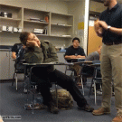 Student woken by clapping
