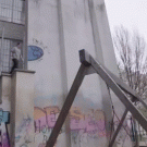 Front flip on a swing frame