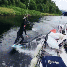 Funny wakeboard mishap