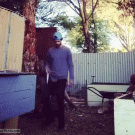 Knife throwing close call