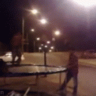 Trampoline backflip face plant