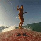 Girl on surfboard