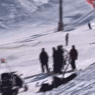 Mountain bike snow jump accident