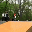 Skater kid gets hit by bike