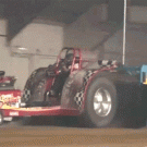 Engine blows off drag tractor