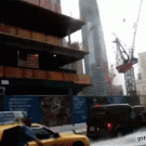 Biker vs. water spray