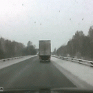 Almost head-on truck collision