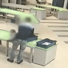 Airport security guy catches falling baby
