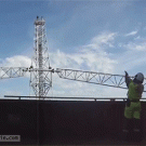 Igniting torch on oil rig