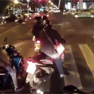 Bikers on crosswalk