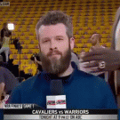 Shaquille O'Neal gives reporter a beard rub