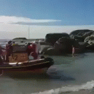 Santa falls off boat