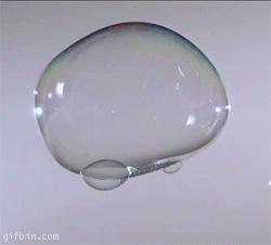 Slo-mo bubble breaking